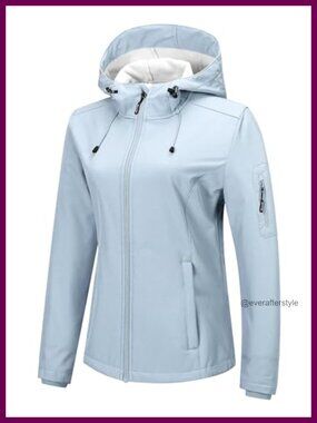 Women's Softshell Jacket Fleece Lined Waterproof Windproof Rain Coat